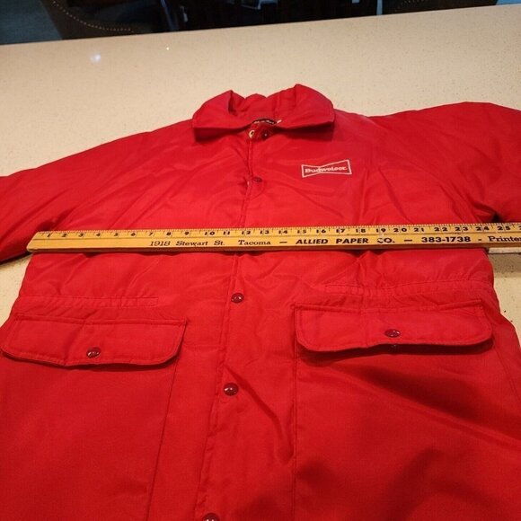 Vintage 1980/90’s Budweiser Snap Button Nylon Jacket Red Size Large excellent - Picture 5 of 8